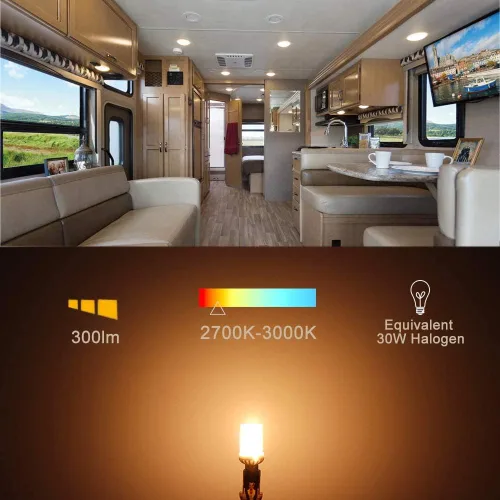 Miniatura 5 de Cheopha Bombillas LED T10 T5 con base de cuña de 12 V, 921, 3 W, reemplazo de lámpara halógena de 30 W para paisaje, exterior, camino, escalón