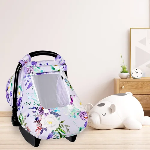 Miniatura 8 de Funda para Asiento de Coche para Bebé Niña, Funda de Asiento de Coche de Invierno Cálida para Bebé, Toldo Infantil para Asiento de Coche con Ventana