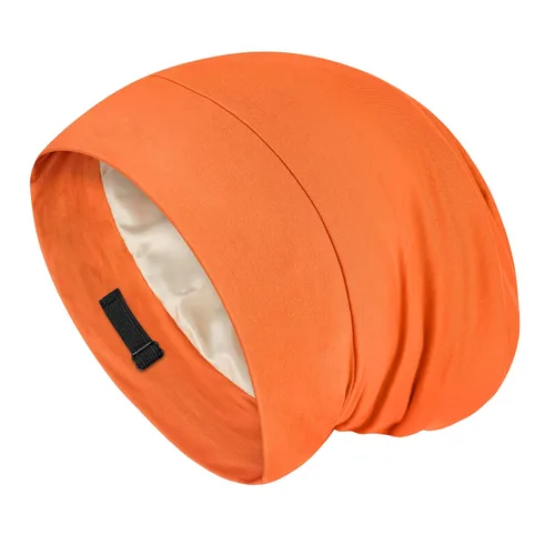 Miniatura 12 de Fittia Cofia de satén para dormir, sedosa sin encrespamiento para el cuidado de rizos, correa ajustable para no deslizarse, gorra para trenzas