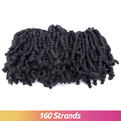 Miniatura 5 de TOYOTRESS Cabello Bob Spring Twist – 6 pulgadas, 8 paquetes de cabello pretrenzado para niños, trenzas de ganchillo con resorte, extensiones de 1b