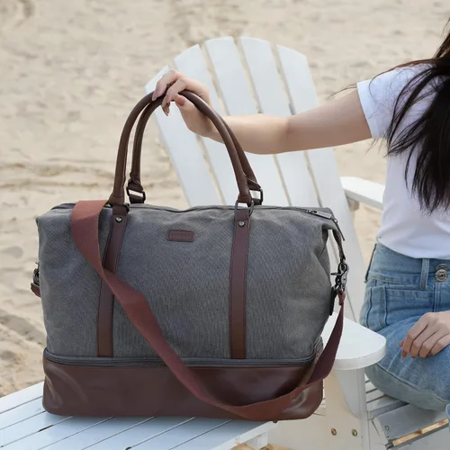 Miniatura 6 de BAOSHA HB-28 - Bolsa de lona para mujer para la noche o el fin de semana, gris, Moderno Equipada
