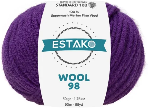 Miniatura 6 de Estako Lana 98 100% Lana Merina Superwash Lana Media Lana Lana Suave Tejido y Crochet Hilo 1.76 oz (50gr) 98 yds (295.3 ft) (6147 - Off White)