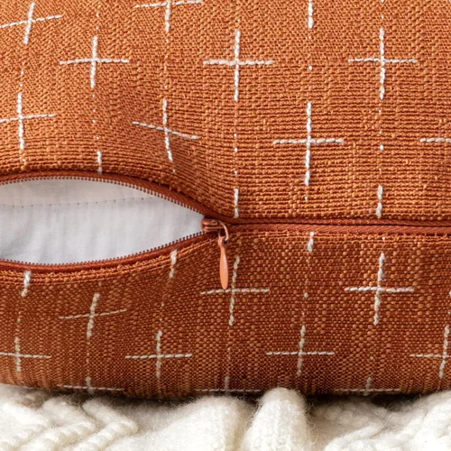 Miniatura 29 de MIULEE - Juego de 2 fundas de almohada decorativas de lino de arpillera navideñas, modernas, estilo campestre, rústicas, tejidas, con textura