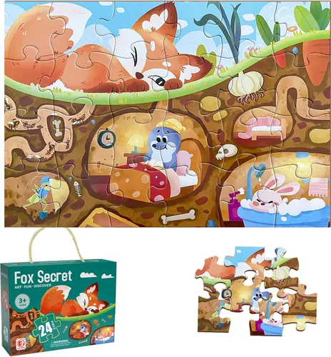 Miniatura 10 de Rompecabezas de piso jumbo para niños, rompecabezas grandes de 24 piezas para niños de 3 a 5 años, juguetes de aprendizaje y educación preescolar