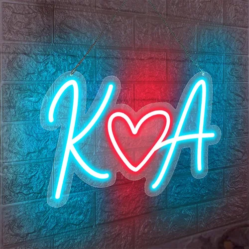 Miniatura 4 de Letreros de neón con letra inicial personalizada, luces LED, iniciales de neón personalizadas para parejas, letrero del alfabeto para decoración