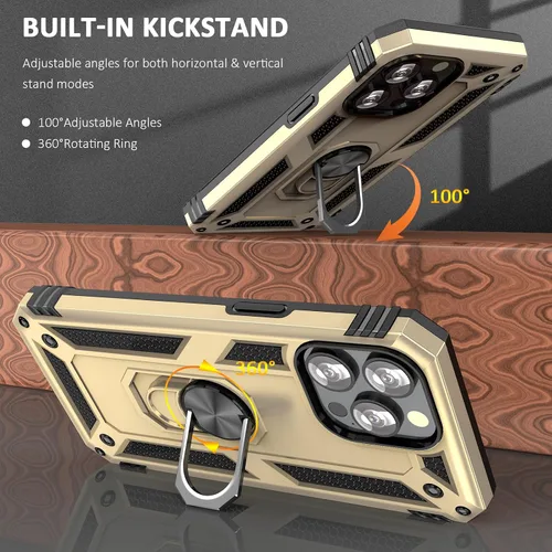 Miniatura 3 de ADDIT Funda para iPhone 12 Pro Phone Case iPhone 12, con soporte de anillo, soporte magnético para automóvil, grado militar, resistente, para iPhone