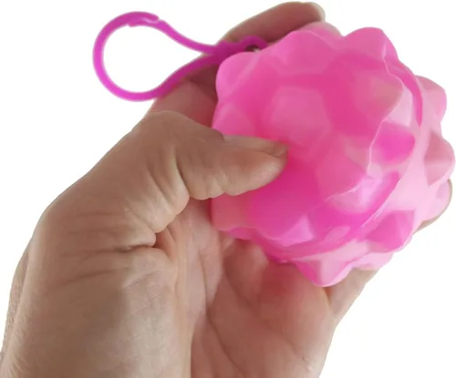 Miniatura 2 de Juego de 3 bolas de burbujas con clip – Bubble Poppers on Ball Squeeze to Pop – Juguete para ansiedad de burbujas – Presiona burbujas para explotar