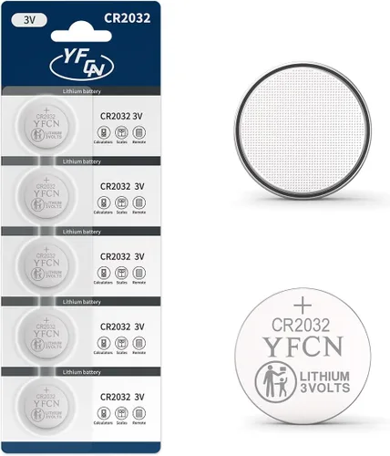 YFCN CR2032 - Batería de litio de 3 V, paquete de 5 baterías CR2032 – CR 2032 batería de celda de moneda para AirTag, llavero, controles remotos, 10