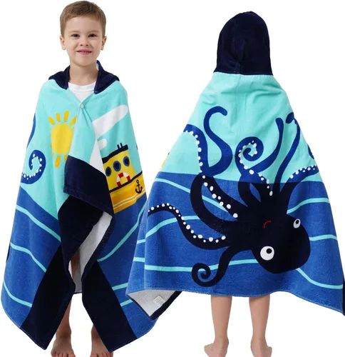 Miniatura 11 de Toallas de baño para niños, toallas para niños y niñas con capucha para playa, baño, piscina, toallas de natación de 30 × 50 PULGADAS de gran Alce