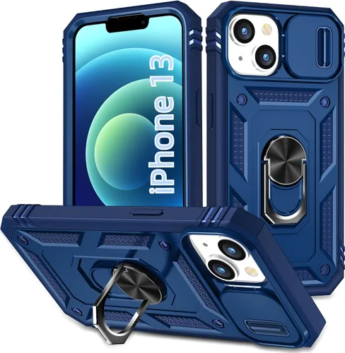 Miniatura 23 de Korecase Funda de protección para iPhone 12 Pro Max Kickstand con cubierta para lente de cámara, deslizante, grado militar, resistente, de doble Rosa