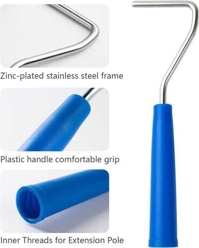 Miniatura 5 de Kit de rodillos de pintura Mister Rui, paquete de 9, cubiertas de rodillo de pintura de microfibra de 2 pulgadas, rodillos de pintura pequeños