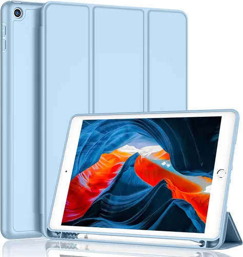 Miniatura 30 de iMieet - Funda para iPad de 9ª generación 2021/iPad de 8ª generación 2020 de 10.2 pulgadas con soporte para lápices, funda para iPad de 7ª
