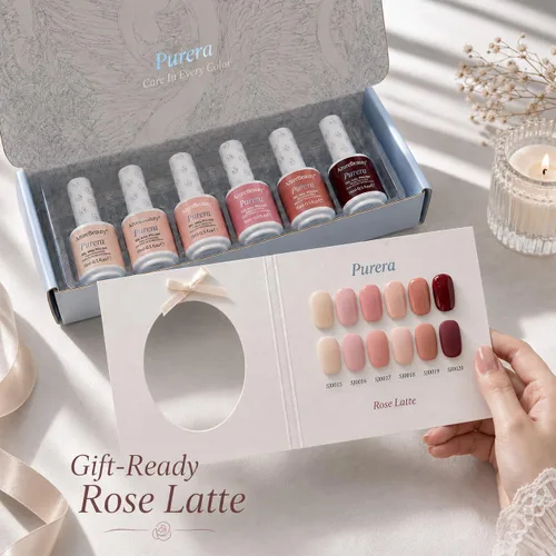 Miniatura 2 de AZUREBEAUTY Juego de esmaltes de uñas de gel Purera de 6 colores de 0.5 fl oz, sin HEMA, botellas del mismo color, kit de esmalte de gel UV LED