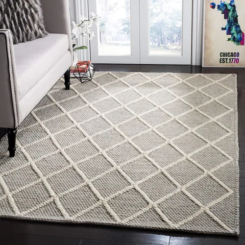 Miniatura 10 de SAFAVIEH Colección Natura - Alfombra decorativa de 2 x 3 pies, gris, hecha a mano de lana y viscosa, ideal para áreas de alto tráfico en entrada