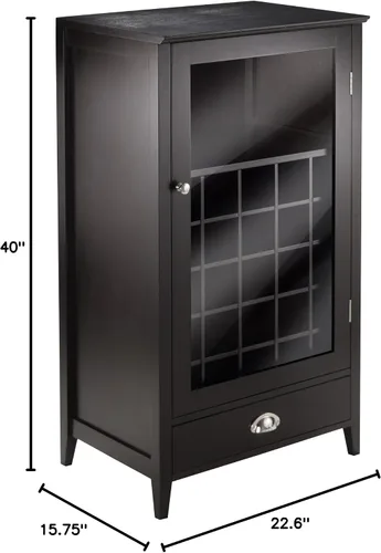 Miniatura 3 de Winsome Gabinete modular de madera para vino de Burdeos con ranura para 25 botellas