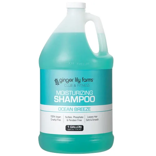 Ginger Lily Farms Club & Fitness Champú hidratante para todo tipo de cabello, 100% vegano y libre de crueldad, aroma Ocean Breeze, repuesto de 1
