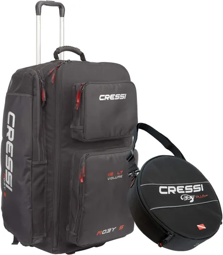 Miniatura 5 de Cressi Strong Capacity Roller Luggage Bag with Backpack Straps - Moby 5 designed in Italy Negro/Amarillo