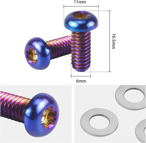 Miniatura 6 de NICECNC 5 tornillos de cubierta Derby de aleación de titanio azul compatibles con Harley Road Glide FLTRX 2015-2022, Heritage Softail Classic FLSTC