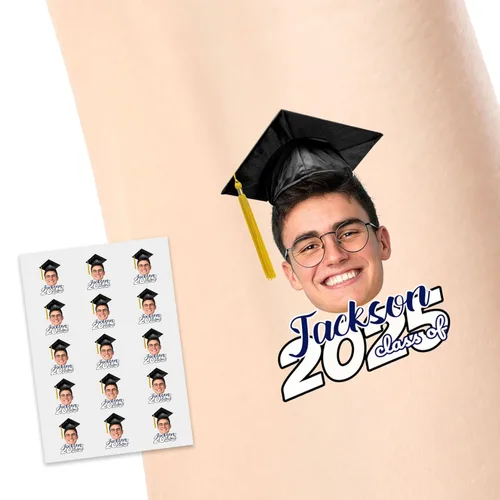 Miniatura 12 de Tatuajes temporales personalizados, personaliza cualquier foto tatuajes para cumpleaños, boda, despedida de soltera, 1 juego de 15 tatuajes Patrón 9