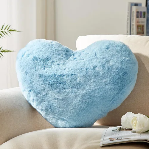 Miniatura 20 de YRXRUS Almohadas de corazón, almohada en forma de corazón, almohada blanca con forma de corazón para regalos, almohadas con forma para ella, niños