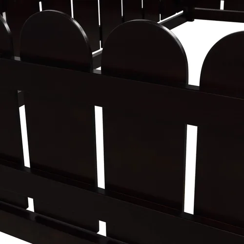Miniatura 7 de Marco de cama para niños, marco de cama en forma de casa, cama de madera de tamaño individual con valla para niños, adolescentes, niñas, niños
