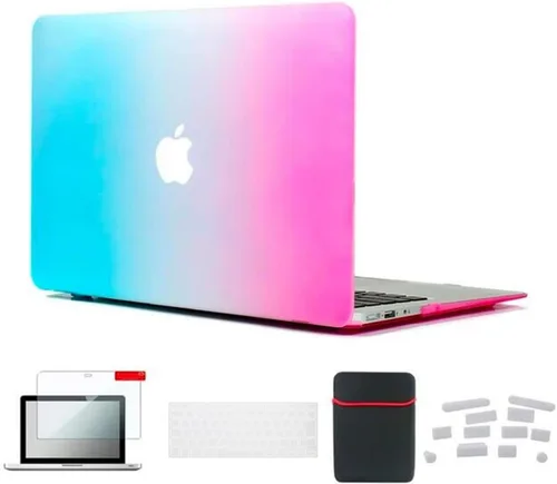 Miniatura 52 de Pack 5 en 1 de carcasa para MacBook Air, de Se7enline, de plástico duro, tacto suave, con protector de teclado de silicón, protector de pantalla