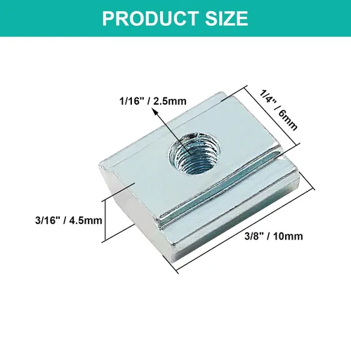 Miniatura 2 de 100 tuercas deslizantes en T serie 20 M3, tuercas deslizantes en T de cabeza de martillo para ranura en T para perfil de extrusión de aluminio serie