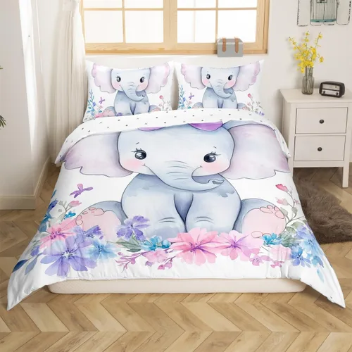 Miniatura 38 de Erosebridal Juego de ropa de cama de pingüinos, funda de edredón de animales antárticos para niños y niñas, funda de edredón estilo caricatura