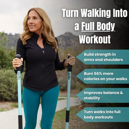 Miniatura 3 de Bastones de caminata perfectamente balanceados para entrenamientos de cuerpo completo, estabilidad mejorada y postura mejorada Incluye 2 bastones