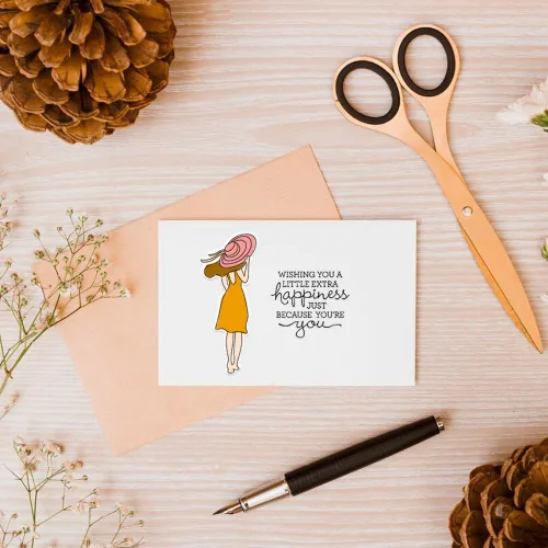 Miniatura 4 de Threetols Sellos y troqueles para niñas para hacer tarjetas, palabras de felicitación, sellos transparentes y juegos de troqueles de corte