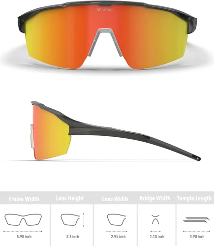 Miniatura 4 de BEACOOL Gafas de sol polarizadas deportivas de ciclismo para hombres y mujeres, UV400, gafas de sol de béisbol, TR90, marco para pesca, correr