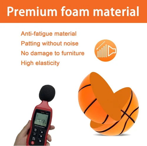 Miniatura 4 de Pelota de baloncesto silenciosa Tamaño Regalo Embalaje Cumpleaños Bola de espuma para interiores Naranja Dribbling silencioso para entrenamiento