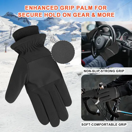 Miniatura 5 de ihuan Guantes impermeables de invierno para esquí de nieve para mujeres y hombres, clima frío, pantalla táctil térmica cálida para correr, ciclismo