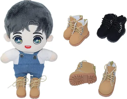 Miniatura 2 de niannyyhouse Zapatos altos de longitud 2.1 in para 1/6BJD 7.8 pulgadas (7.9 in) muñeca humanoide de felpa animales de peluche (negro)