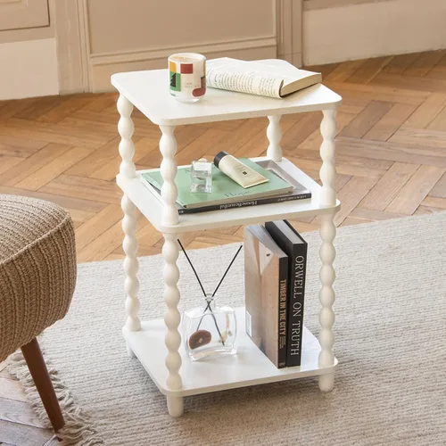 Miniatura 2 de Fultyle - Mesa auxiliar, mesa auxiliar pequeña con estante abierto de 3 niveles, mesita de noche moderna para sala de estar, dormitorio, oficina