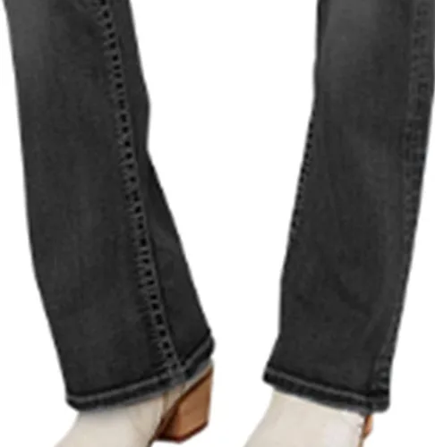 Miniatura 4 de Jeans elásticos con corte de bota para mujer, con botones y curvas, ajuste regular, corte de bota, corte clásico, corte recto