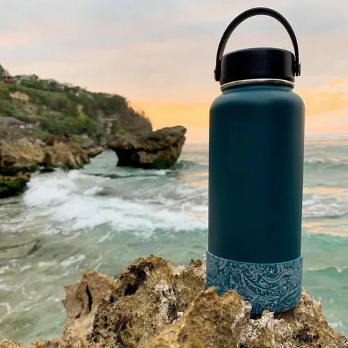 Miniatura 6 de Funda protectora de silicona tipo bota para botella para Owala FreeSip de 40 oz, Hydro Flask de 32-40 oz, Iron Flask, Takeya, Thermoflask