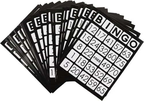 GSE Games & Sports Expert Tarjetas de juego de bingo jumbo con números de fácil lectura, hojas de bingo de papel reutilizables para grupos grandes,
