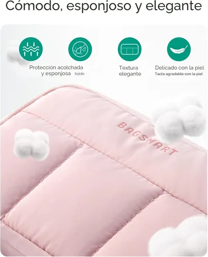 Miniatura 4 de BAGSMART Organizador de Electrónicos Estuche de Viaje, Almacenamiento de Cables para Cargadores Cables Teléfonos, Bolsa Compacta de Accesorios Beige