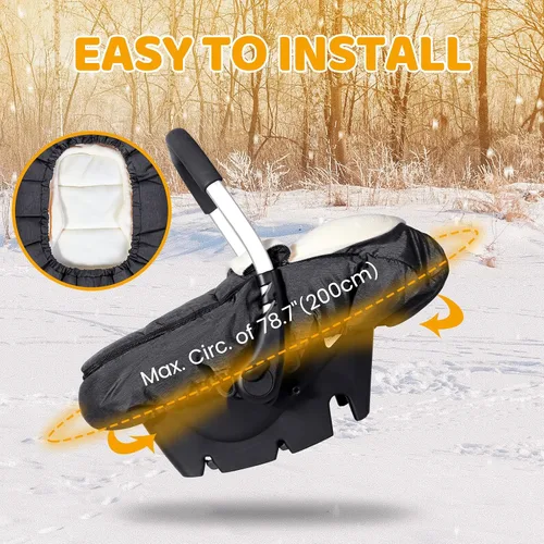 Miniatura 3 de Fundas de asiento de coche Orzbow para bebés invierno, cubierta universal de asiento de coche para bebé con cuello ajustable, cubierta de asiento