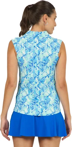 Miniatura 3 de IBKUL Athleisure Wear 14548 - Polo sin mangas con protección solar UPF 50+ Icefil Cooling, estampado Cora
