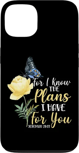 Miniatura 7 de iPhone 16 Christian Bible Verse Butterfly Rose Flower Jeremiah 29:11 Case
