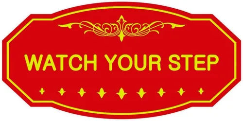 Miniatura 11 de Signs ByLITA Victorian Watch Your Step - Letrero de pared o puerta Material duradero y fácil instalación Señalización de seguridad (negro)