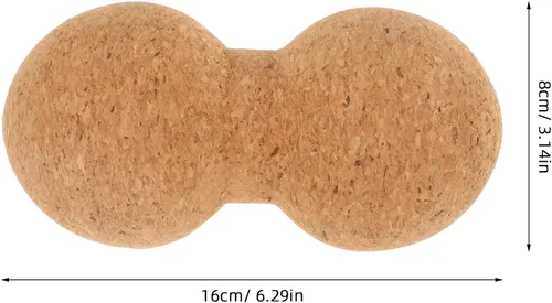 Miniatura 2 de TIDTALEO Bola de masaje de corcho y cacahuete de 3.1 x 6.3 in, antideslizante, rodillo de fitness para espalda, cuello, cintura, relajación muscular