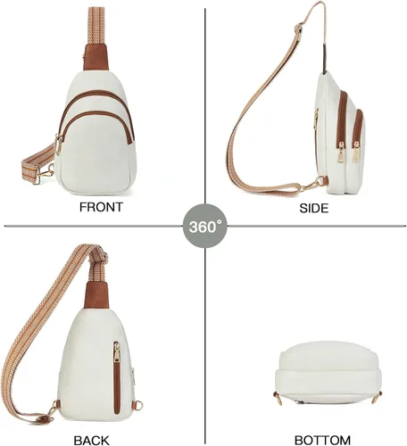 Miniatura 27 de Telena Riñonera pequeña para mujer, de cuero, cangureras, bolsa de pecho para mujer