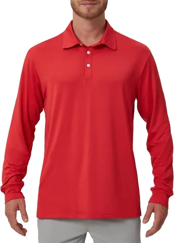 Miniatura 85 de NAVISKIN Camisas polo de manga larga para hombre, camisas de golf con cuello UPF 50 SPF para hombre, secado rápido, absorbe la humedad