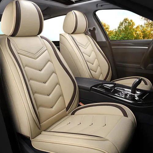 Miniatura 13 de ADERN Fundas de asiento de automóvil para Nissan Altima 2001-2026, funda de asiento de automóvil de piel de napa premium, elegantes fundas de Beige