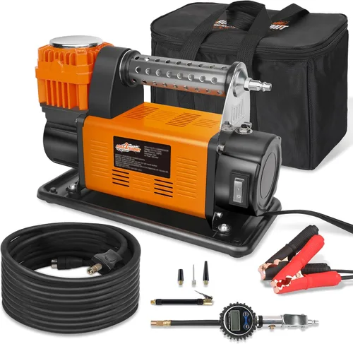 Compresor de Aire con Medidor de Presión Digital Kit de Inflador de Neumáticos, Inflador Portátil de 12V de Alta Resistencia 7.06 pies³/Min, Máx 135