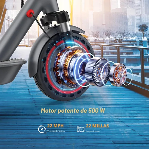 Miniatura 3 de WERHY 10 Inches Electric Scooter, 22 MPH Top Speed & 500W Powerful Motor, 22-28Miles Long Range, Folding E Scooter with Dual Braking for Adults