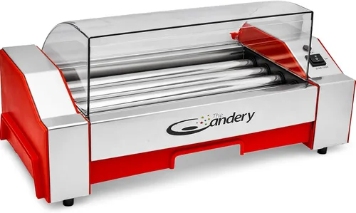 Miniatura 8 de The Candery Rodillo eléctrico para perros calientes, máquina de cocina para parrilla de salchichas, capacidad de 6 perritos calientes, máquina